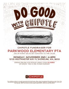 Chipotle fundraiser flyer in English